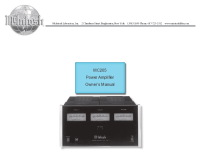 McIntosh MC-205 - Owners manual 